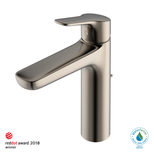 TOTO TLG03303U#BN GS Series 1.2 GPM Single Handle Bathroom Faucet for Semi-Vessel Sink with COMFORT GLIDE Technology and Drain Assembly , Brushed Nickel