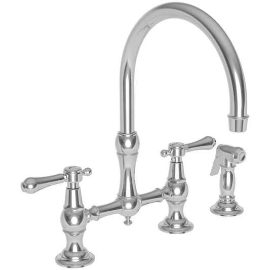 Newport Brass 9458/26 Chesterfield 1.8 GPM Bridge Kitchen Faucet in Polished Chrome - Includes Side Spray