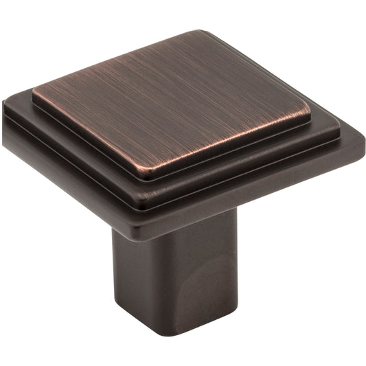 ELEMENTS 351L-DBAC 1-1/4" Overall Length Brushed Oil Rubbed Bronze Square Calloway Cabinet Knob