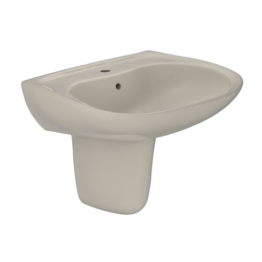 TOTO LHT242G#03 Prominence Oval Wall-Mount Bathroom Sink with CeFiONtect and Shroud for Single Hole Faucets , Bone