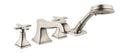 HANSGROHE 31449821 Metropol Classic 4-Hole Roman Tub Set Trim with Cross Handles and 1.8 GPM Handshower - Brushed Nickel