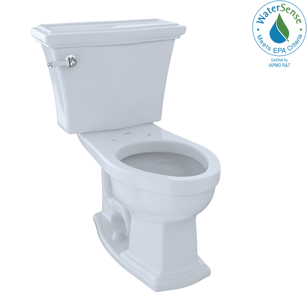 TOTO CST784EF#01 Eco Clayton Two-Piece Elongated 1.28 GPF Universal Height Toilet , Cotton White