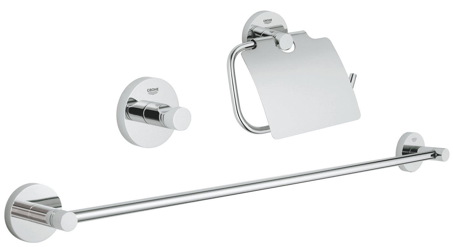 GROHE 40775001 Essentials Chrome 3-in-1 Accessory Set