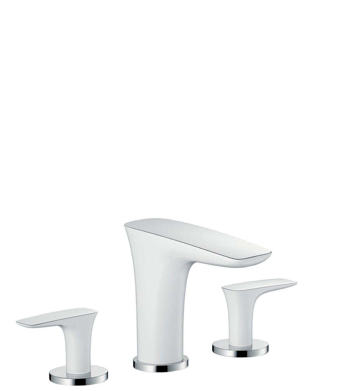 HANSGROHE 15073401 PuraVida Widespread Faucet 110, 1.2 GPM in White/Chrome
