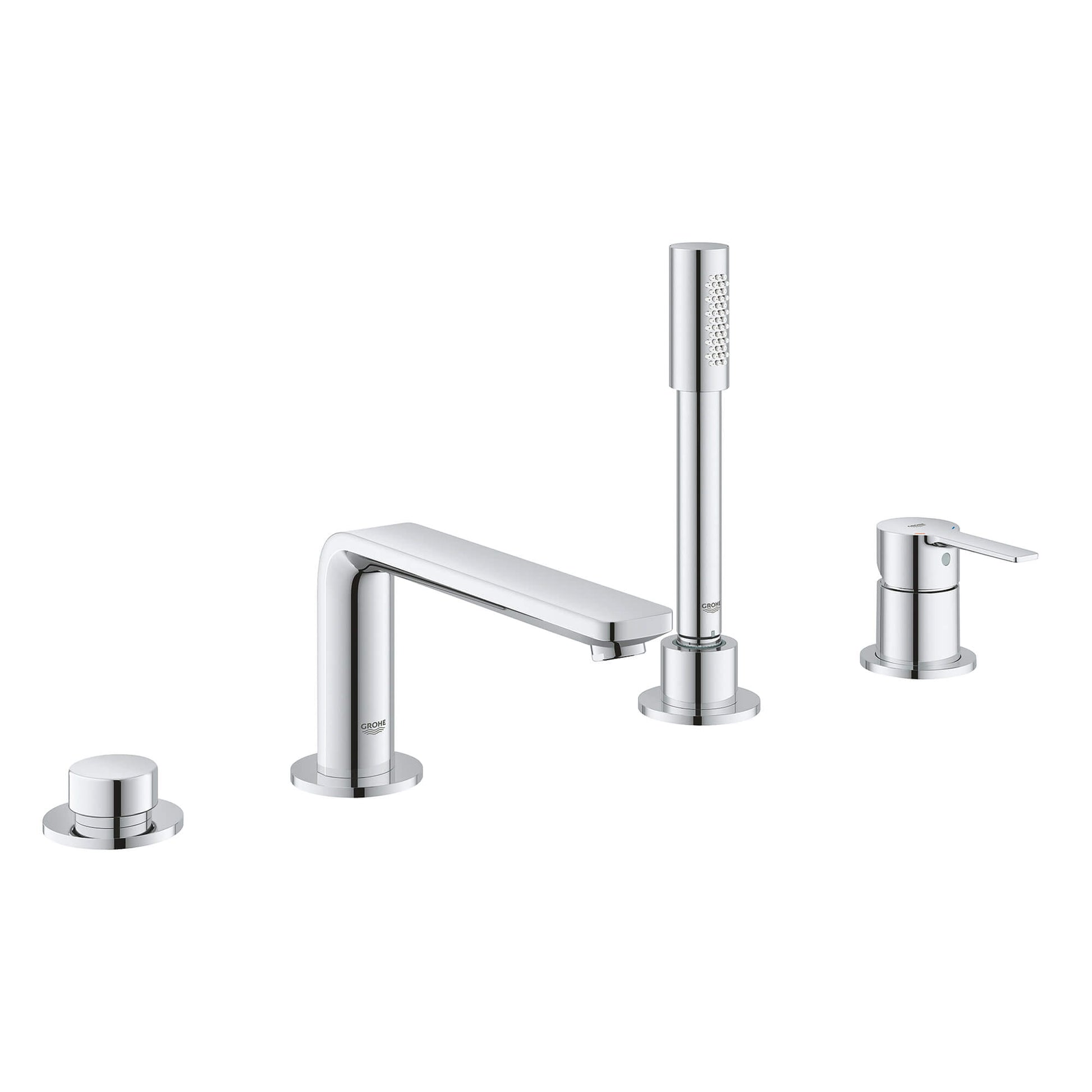 GROHE 19576EN2 Concetto Brushed Nickel 4-Hole Single-Handle Deck Mount Roman Tub Faucet with 1.75 GPM Hand Shower