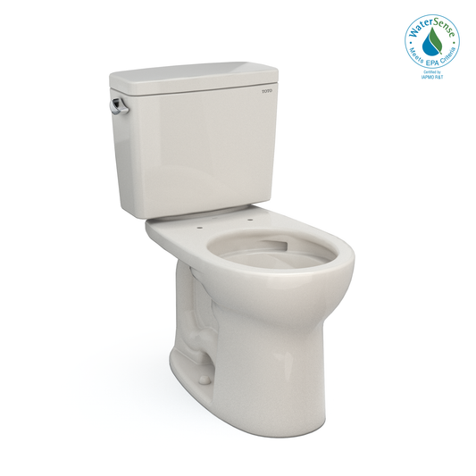 TOTO CST775CEFG#12 Drake Two-Piece Round 1.28 GPF Universal Height TORNADO FLUSH Toilet with CEFIONTECT , Sedona Beige