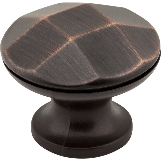 ELEMENTS 423DBAC 1-3/16" Diameter Brushed Oil Rubbed Bronze Faceted Geometric Drake Cabinet Knob