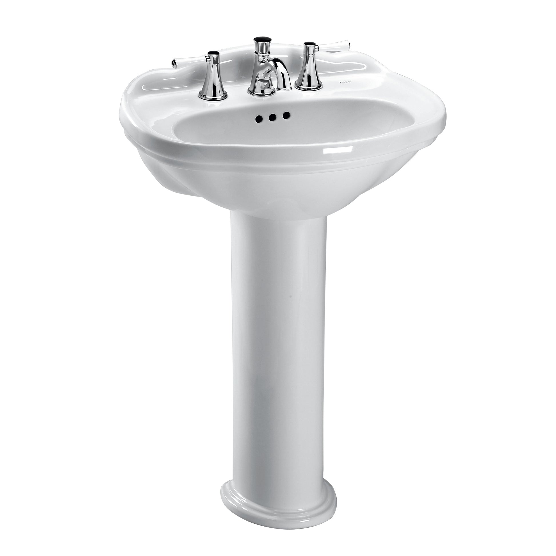 TOTO LPT754.8#01 Whitney Oval Pedestal Bathroom Sink for 8 Inch Center Faucets , Cotton White