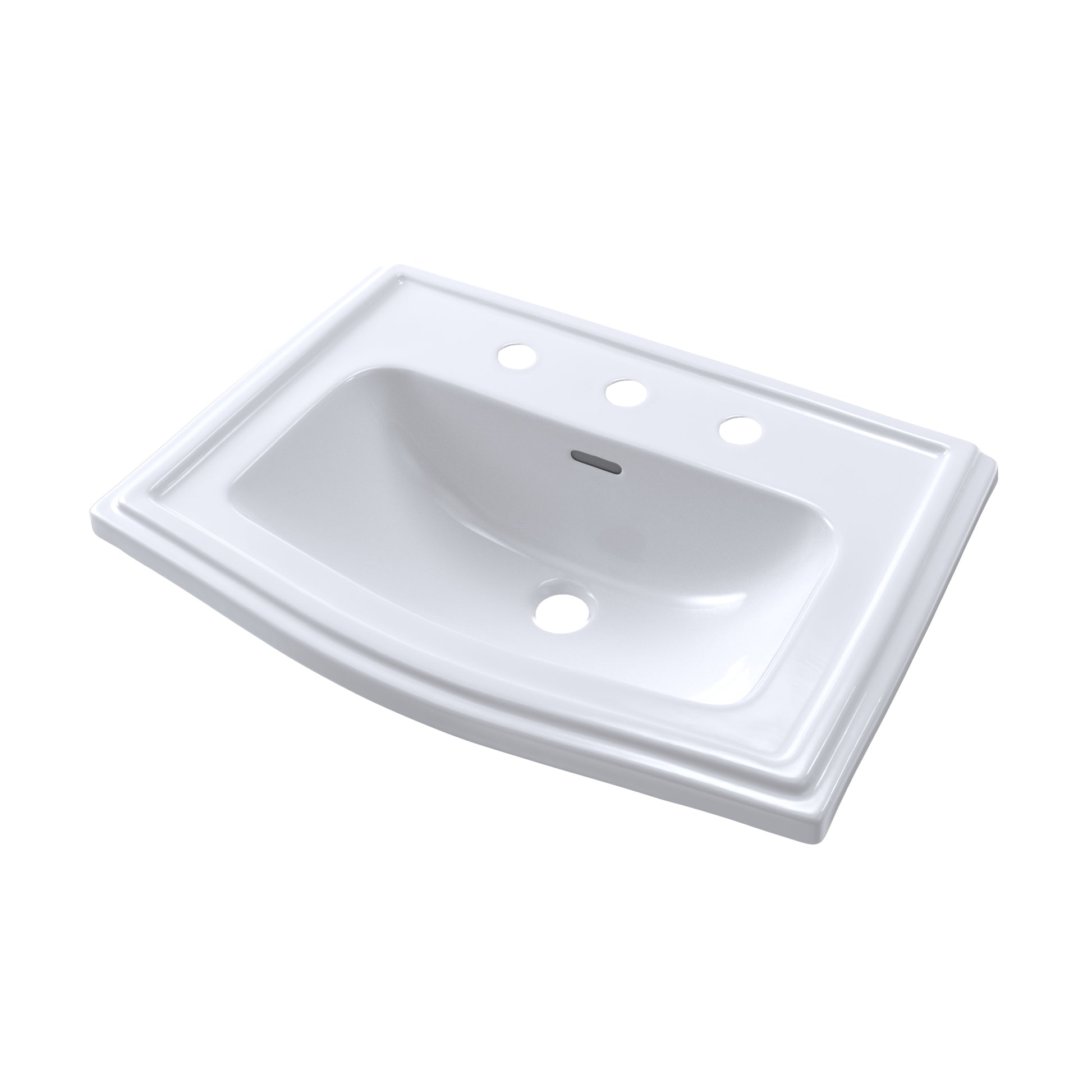 TOTO LT781.8#01 Clayton Rectangular Self-Rimming Drop-In Bathrrom Sink for 8 Inch Center Faucets , Cotton White