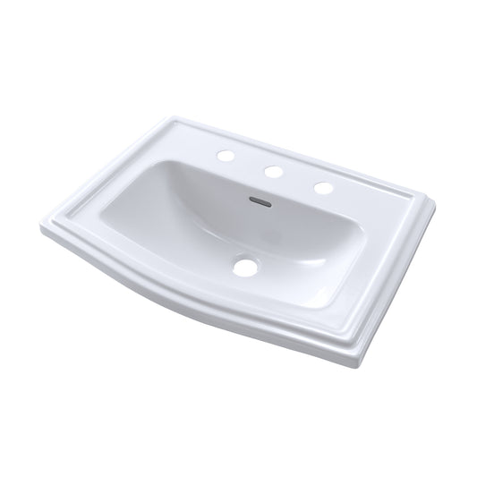 TOTO LT781.8#01 Clayton Rectangular Self-Rimming Drop-In Bathrrom Sink for 8 Inch Center Faucets , Cotton White