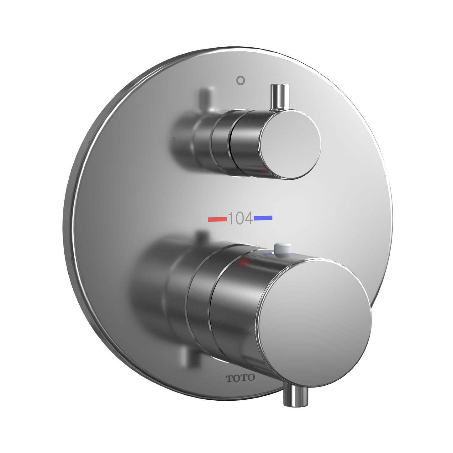 TOTO TBV01408U#CP Round Thermostatic Mixing Valve with Two-Way Diverter Shower Trim , Polished Chrome