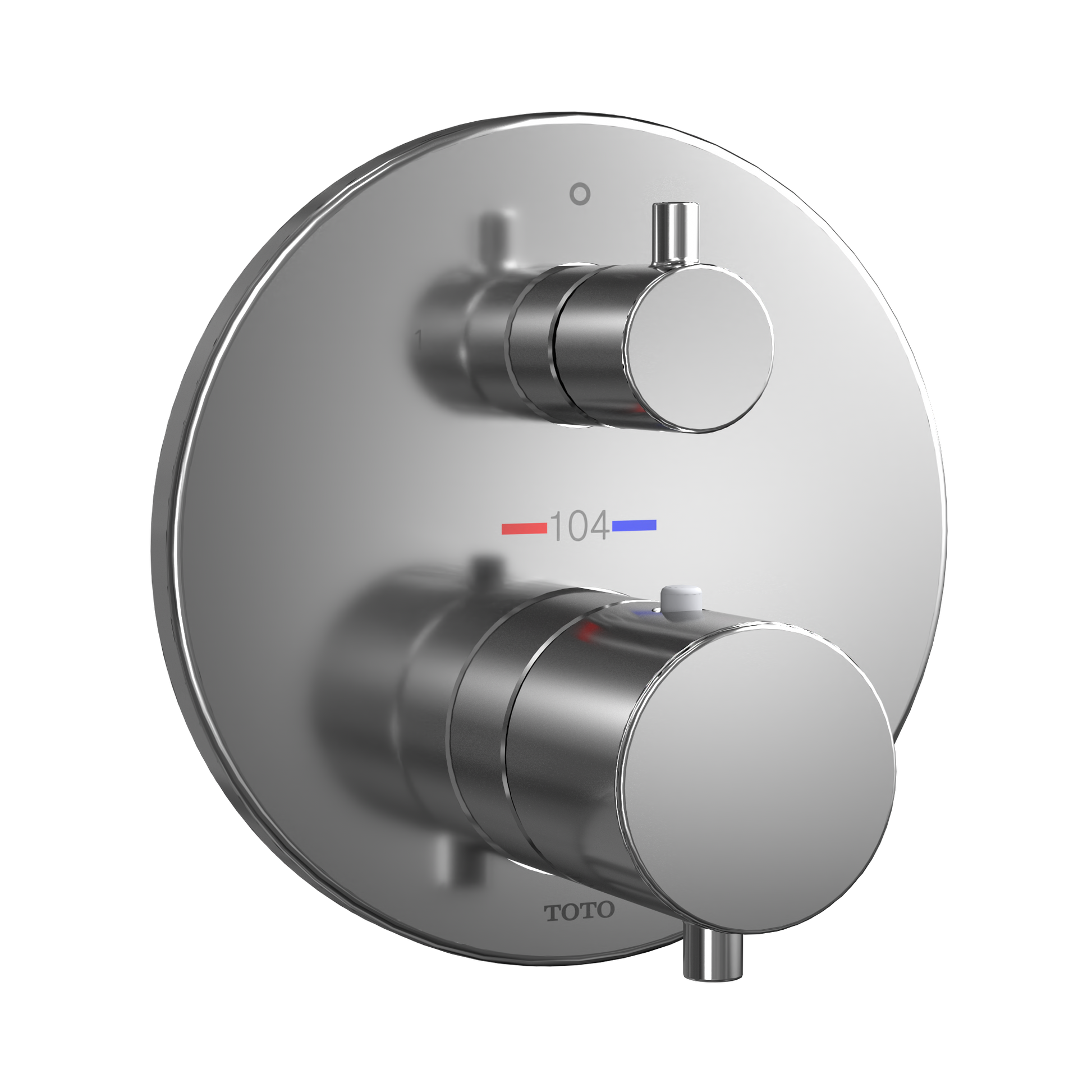 TOTO TBV01408U#CP Round Thermostatic Mixing Valve with Two-Way Diverter Shower Trim , Polished Chrome