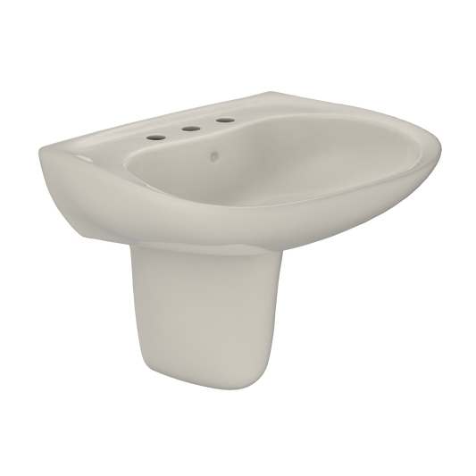 TOTO LHT241.8G#12 Supreme Oval Wall-Mount Bathroom Sink with CEFIONTECT and Shroud for 8 Inch Center Faucets , Sedona Beige