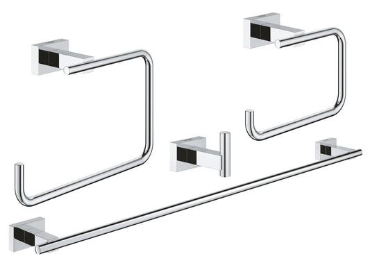 GROHE 40778001 Essentials Cube Chrome 4-in-1 Accessory Set