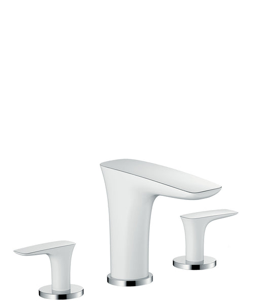 HANSGROHE 15440401 PuraVida 3-Hole Roman Tub Set Trim in White/Chrome