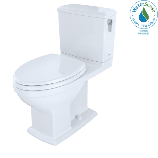 TOTO MS494124CEMFRG#01 Connelly WASHLET+ Two-Piece Elongated Dual Flush 1.28 and 0.9 GPF Universal Height Toilet with CEFIONTECT and Right Hand Lever , Cotton White