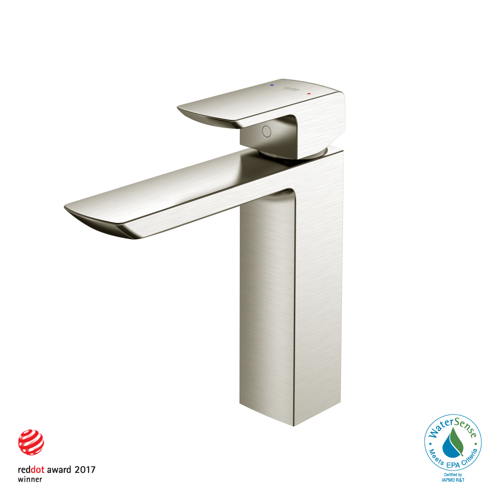 TOTO TLG02304U#BN GR 1.2 GPM Single Handle Semi-Vessel Bathroom Sink Faucet with COMFORT GLIDE Technology , Brushed Nickel