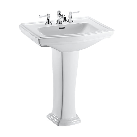 TOTO LPT780.8#01 Clayton Rectangular Pedestal Bathroom Sink for 8 Inch Center Faucets , Cotton White