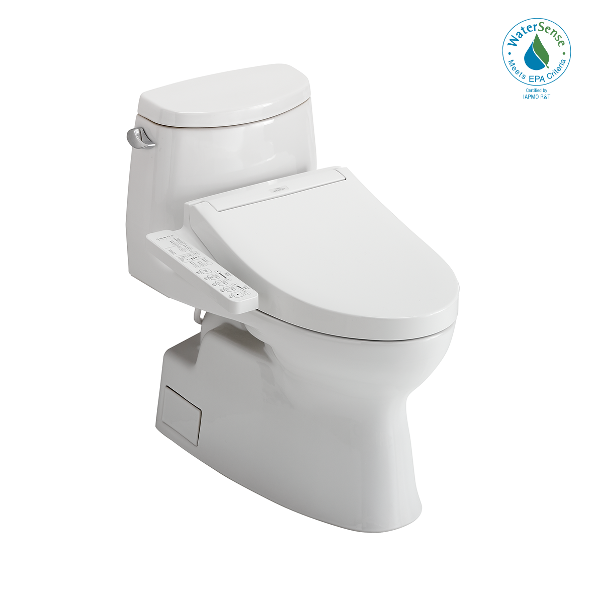 TOTO MW6143074CEFG#01 WASHLET+ Carlyle II One-Piece Elongated 1.28 GPF Toilet and WASHLET+ C2 Bidet Seat , Cotton White