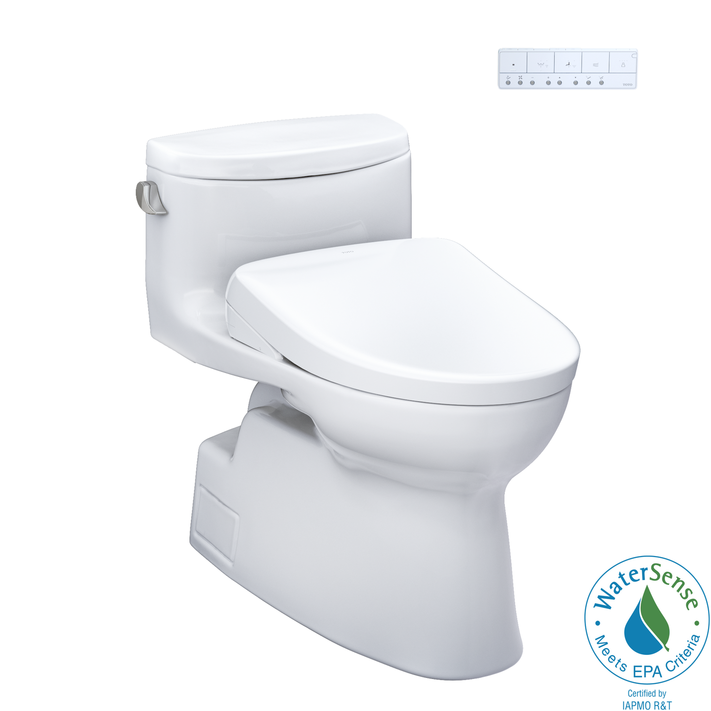 TOTO MW6444736CEFG#01 WASHLET+ Carolina II One-Piece Elongated 1.28 GPF Toilet and WASHLET+ S7 Contemporary Bidet Seat , Cotton White