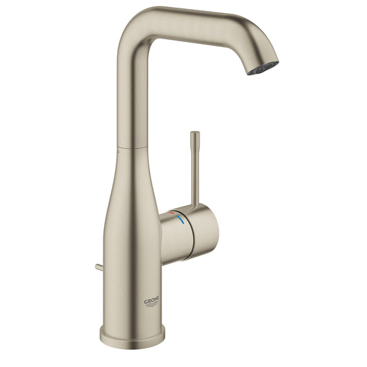 GROHE 23486ENA Essence New Brushed Nickel Single Hole Single-Handle L-Size Bathroom Faucet 1.2 GPM