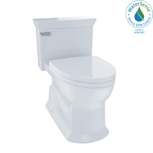 TOTO MS964214CEFG#01 Eco Soirée One Piece Elongated 1.28 GPF Universal Height Skirted Toilet with CEFIONTECT , Cotton White