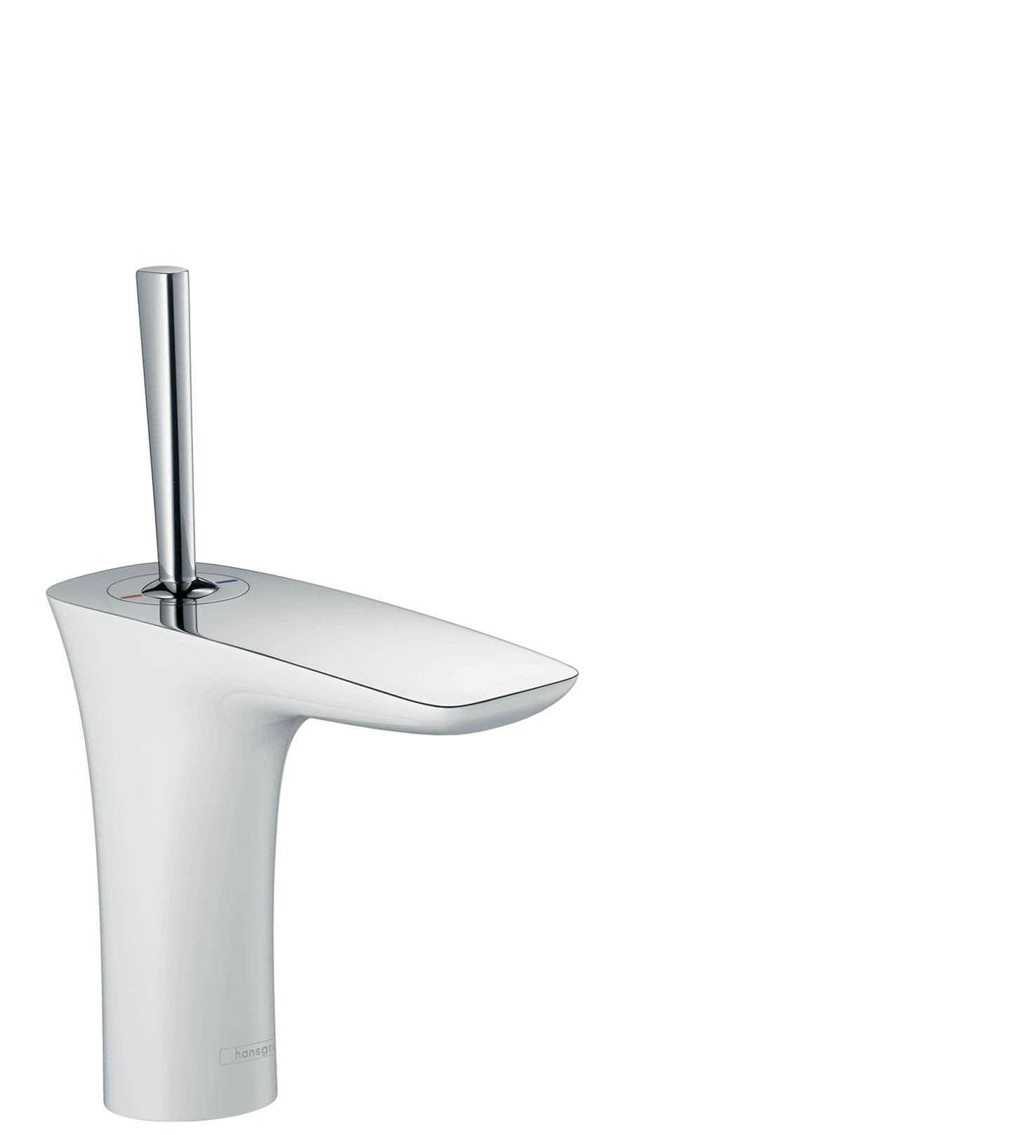 HANSGROHE 15074401 PuraVida Single-Hole Faucet 110 with Pop-Up Drain, 1.2 GPM in White/Chrome