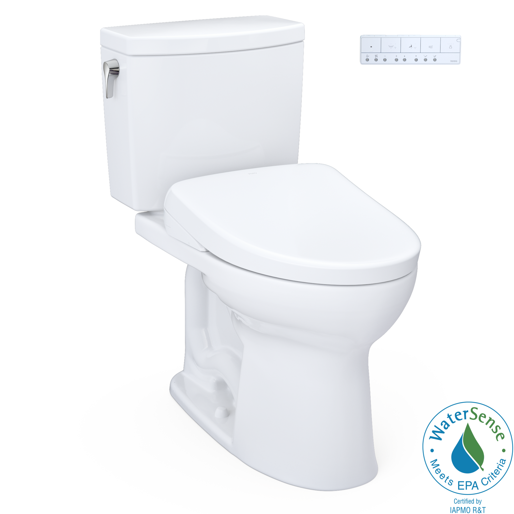 TOTO MW4544736CUFG#01 WASHLET+ Drake II 1G Two-Piece Elongated 1.0 GPF Toilet and WASHLET+ S7A Contemporary Bidet Seat , Cotton White