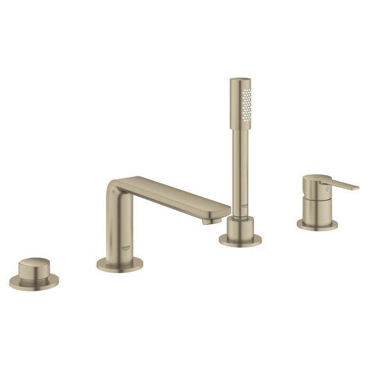 GROHE 19577EN1 Lineare Brushed Nickel 4-Hole Single-Handle Deck Mount Roman Tub Faucet with 1.75 GPM Hand Shower