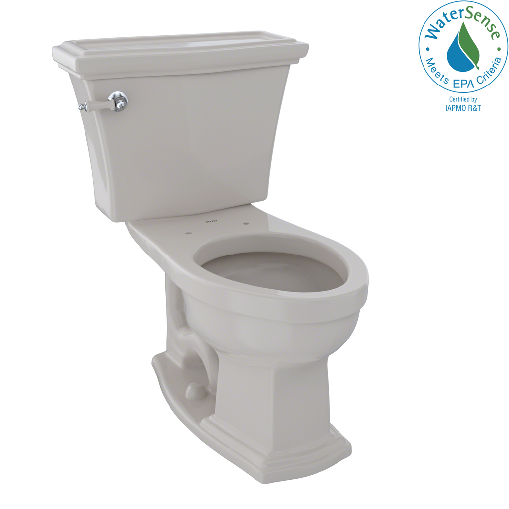 TOTO CST784EF#12 Eco Clayton Two-Piece Elongated 1.28 GPF Universal Height Toilet , Sedona Beige