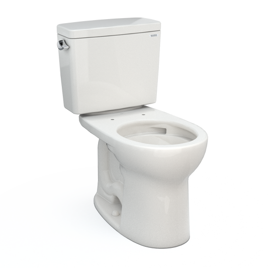 TOTO CST775CSFG#11 Drake Two-Piece Round 1.6 GPF Universal Height TORNADO FLUSH Toilet with CEFIONTECT , Colonial White