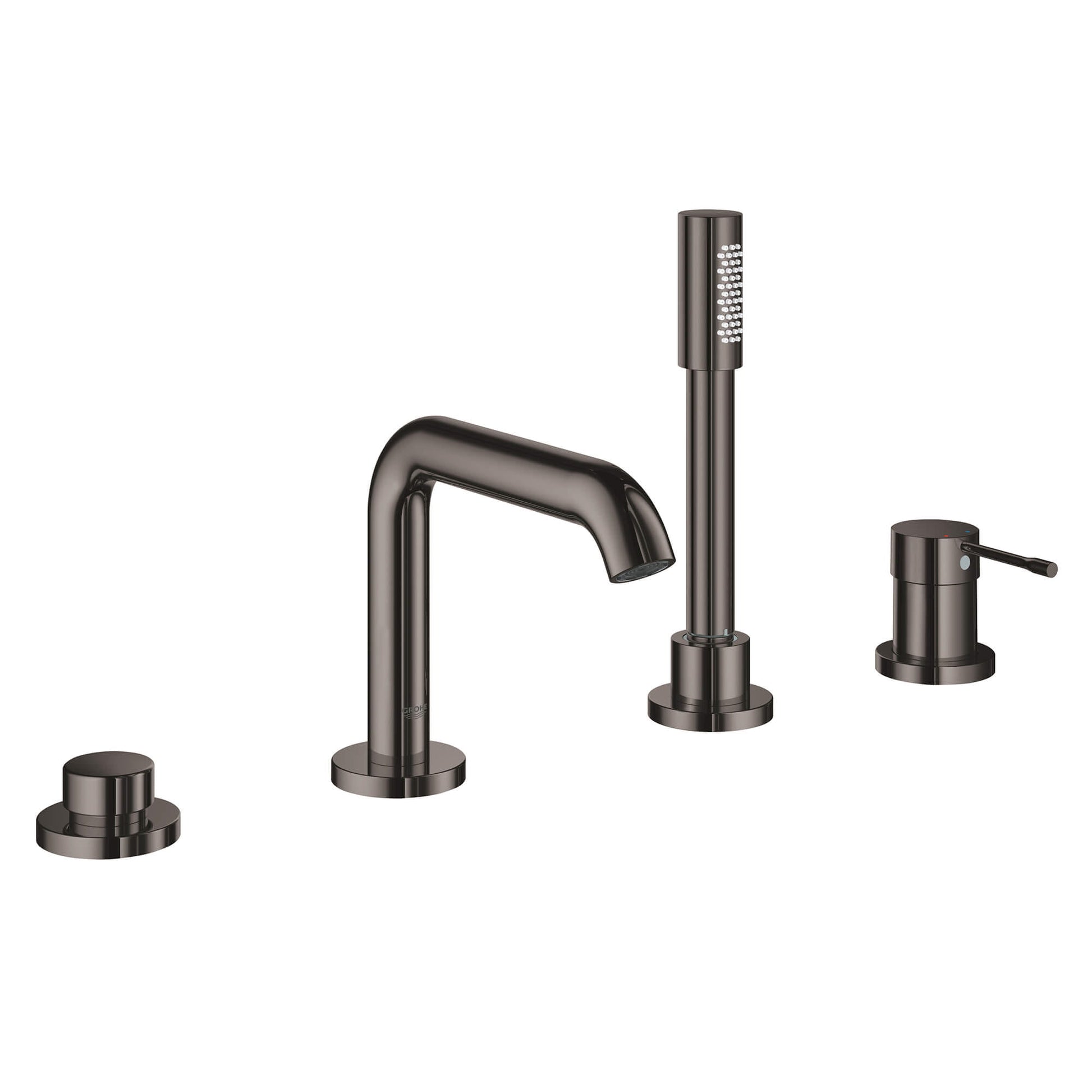 GROHE 19578A0A Essence New Hard Graphite 4-Hole Single-Handle Deck Mount Roman Tub Faucet with 1.75 GPM Hand Shower