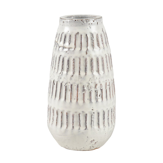 ELK STUDIO S0017-8208 Muriel Vase - Large Aged White Glazed