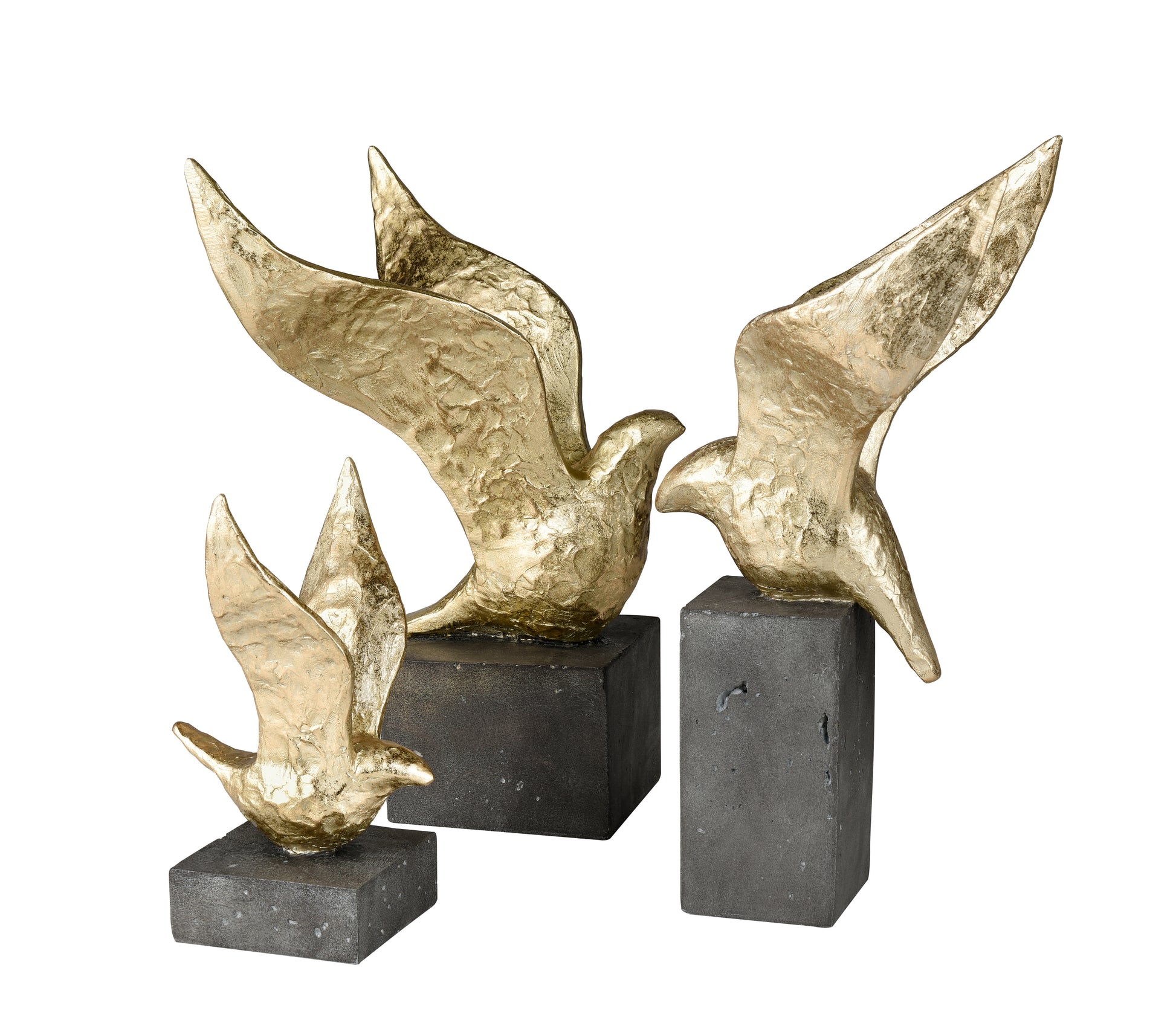 ELK STUDIO S0036-8950/S3 Winged Bird Sculpture - Set of 3