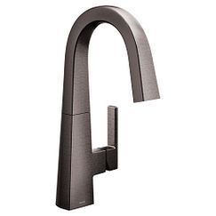 MOEN S55005BLS Black stainless one-handle high arc bar faucet