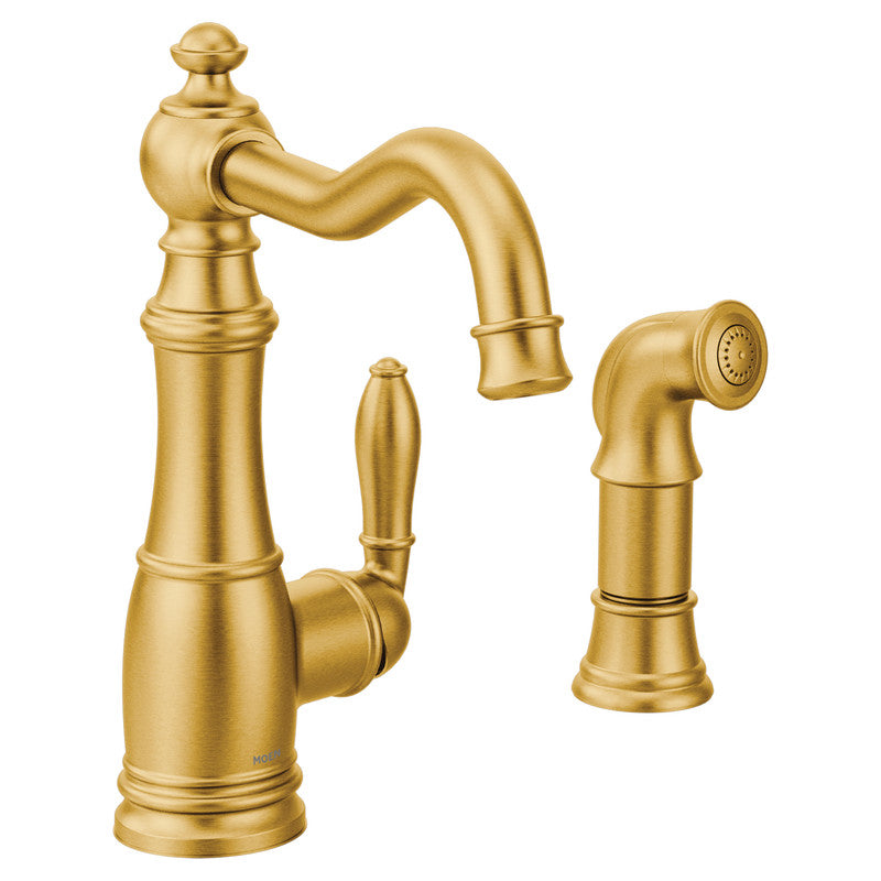 MOEN S72101BG Weymouth Brushed Gold One-Handle Kitchen Faucet