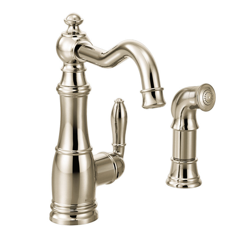 MOEN S72101NL Weymouth Polished Nickel One-Handle Kitchen Faucet