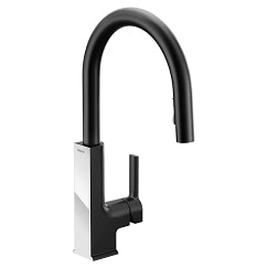 MOEN S72308BLC STo  One-Handle Pulldown Kitchen Faucet In Matte Black/Chrome