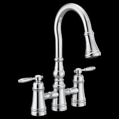 MOEN S73204 Weymouth  Two-Handle Pulldown Kitchen Faucet In Chrome