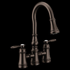 MOEN S73204ORB Weymouth  Two-Handle Pulldown Kitchen Faucet In Oil Rubbed Bronze