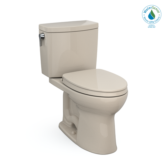 TOTO MS454124CUFG#03 Drake II 1G Two-Piece Elongated 1.0 GPF Universal Height Toilet with CEFIONTECT and SS124 SoftClose Seat , Bone