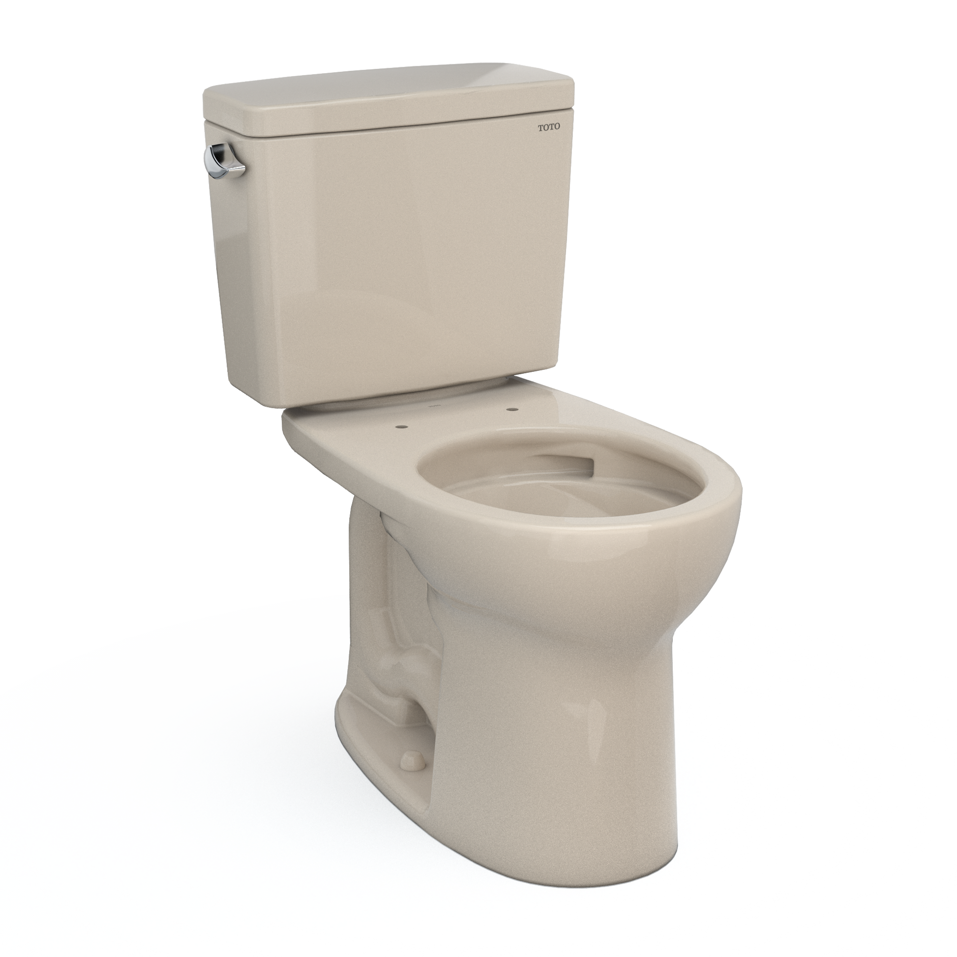 TOTO CST775CSFG#03 Drake Two-Piece Round 1.6 GPF Universal Height TORNADO FLUSH Toilet with CEFIONTECT , Bone