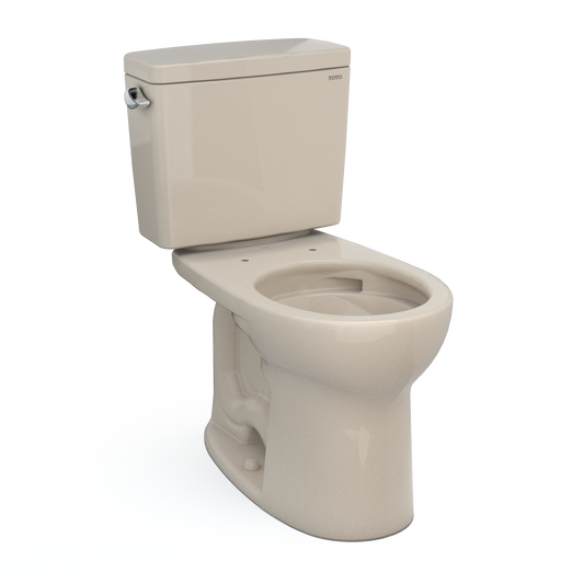 TOTO CST775CSFG#03 Drake Two-Piece Round 1.6 GPF Universal Height TORNADO FLUSH Toilet with CEFIONTECT , Bone