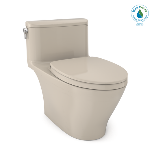 TOTO MS642124CUFG#03 Nexus 1G One-Piece Elongated 1.0 GPF Universal Height Toilet with CEFIONTECT and SS124 SoftClose Seat , Bone