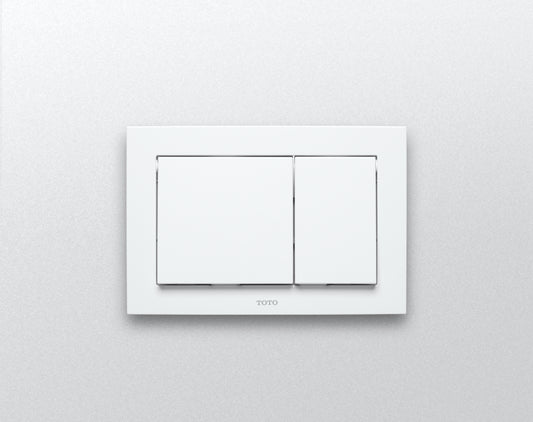 TOTO YT800#WH PUSH PLATE - RECTANGLE WHITE PLASTIC FOR IN WALL TANK SYSTEM , White