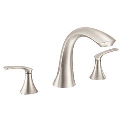 MOEN T523SRN Seena  Two-Handle Roman Tub Faucet In Spot Resist Brushed Nickel