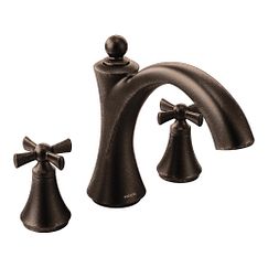 MOEN T657ORB Wynford Oil Rubbed Bronze Two-Handle Roman Tub Faucet
