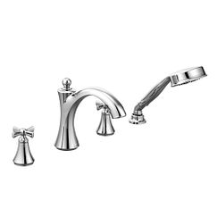 MOEN T658 Wynford Chrome Two-Handle Roman Tub Faucet Includes Hand Shower