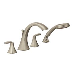 MOEN T694BN Voss  Two-Handle Roman Tub Faucet Includes Hand Shower In Brushed Nickel