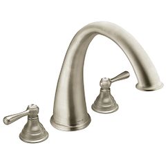 MOEN T920BN Kingsley Brushed Nickel Two-Handle Roman Tub Faucet